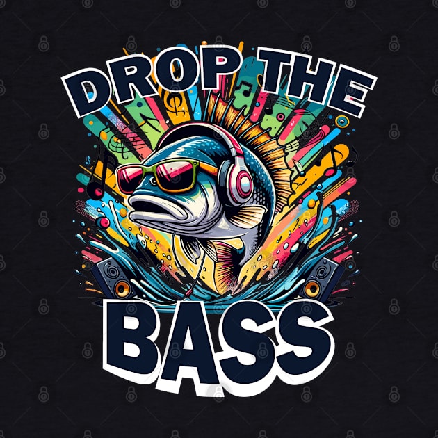 Drop The Bass Funny Fish Pun by SubtleSplit